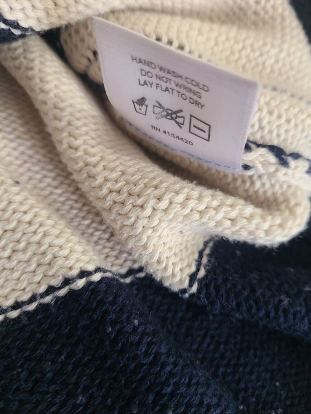 Clare V. Dorothee Sweater navy cream stripes knit size XS/S - Picture 10 of 10